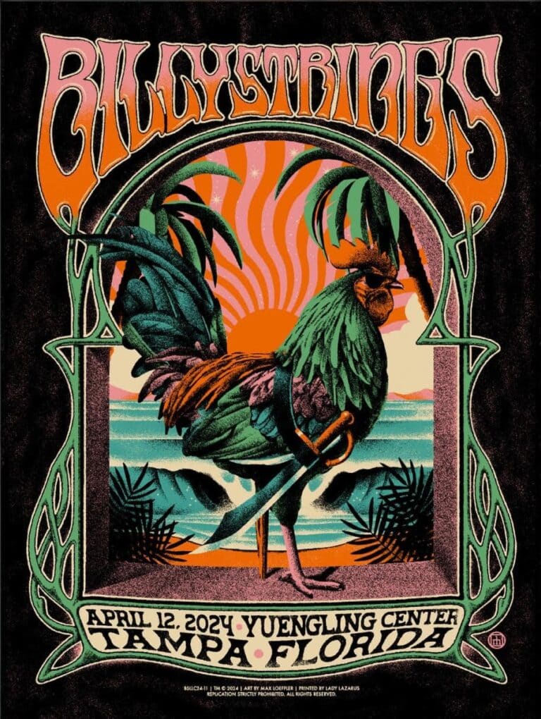 Billy Strings Tampa Yuengling Center Night 1 Regular Poster - Billy Base