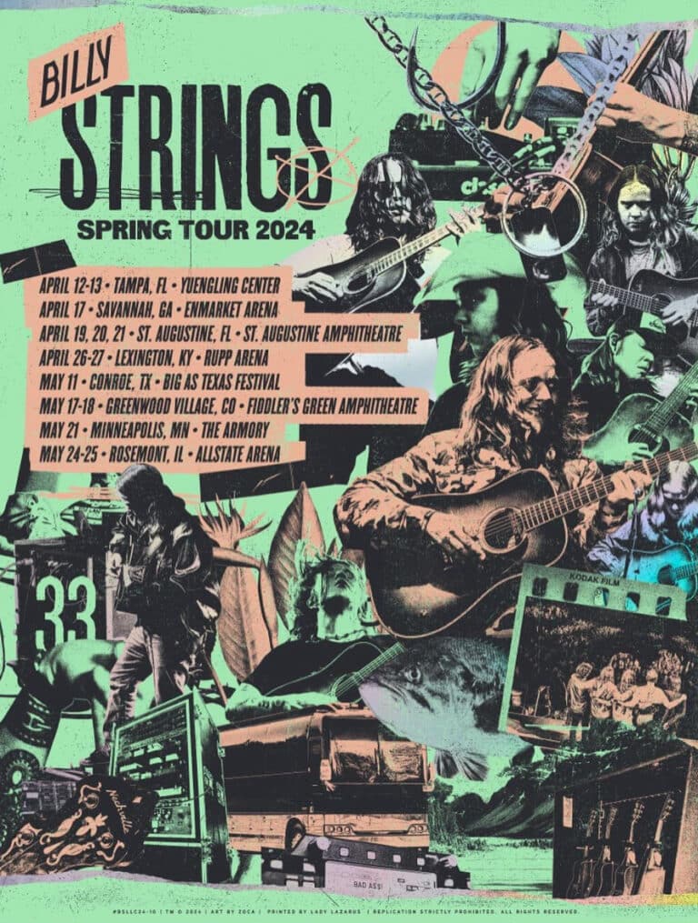 Billy Strings Spring Tour 2024 Tour Poster Regular Billy Base